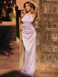 Halter Fashion Lavender Soft Satin Mermaid Backless Bridesmaid Dress, FC7056