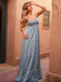Spaghetti Straps A-line Soft Satin Backless Long Bridesmaid Dress, FC7058