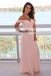 Off the Shoulder Pink Bridesmaid Dress, Cheap Chiffon Backless Bridesmaid Dress, KX262