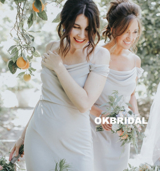Charming Off Shoulder Bridesmaid Dresses, Long Chiffon Bridesmaid Dresses, KX974