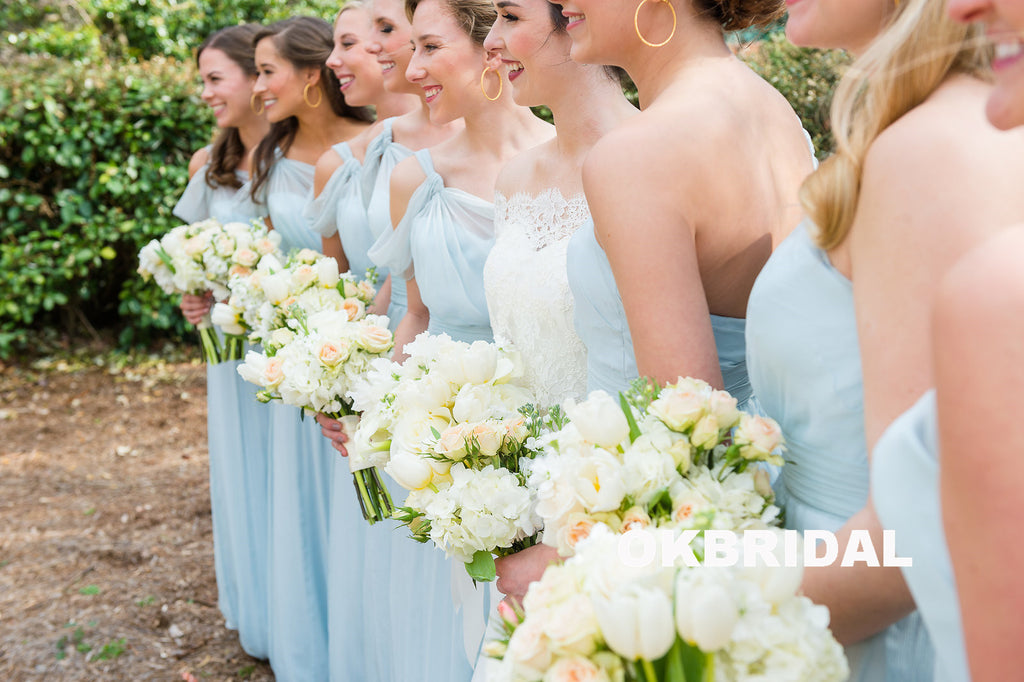 Cheap One Shoulder Bridesmaid Dress, Chiffon A-Line Bridesmaid Dress UK, KX1020