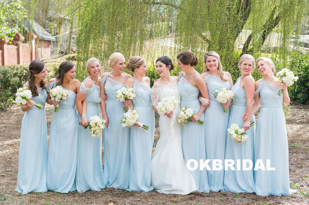Cheap One Shoulder Bridesmaid Dress, Chiffon A-Line Bridesmaid Dress UK, KX1020