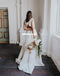 Charming Two Pieces A-Line Sleeveless Slit Inexpensive Wedding Dresses, FC2584