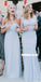 Mismatched Different Styles Chiffon Light Blue A Line Cheap Bridesmaid Dresses, WG104