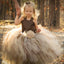 Lovely Satin Top Tulle Flower Girl Dresses, Cheap Lace Up Tutu Dresses, FG022