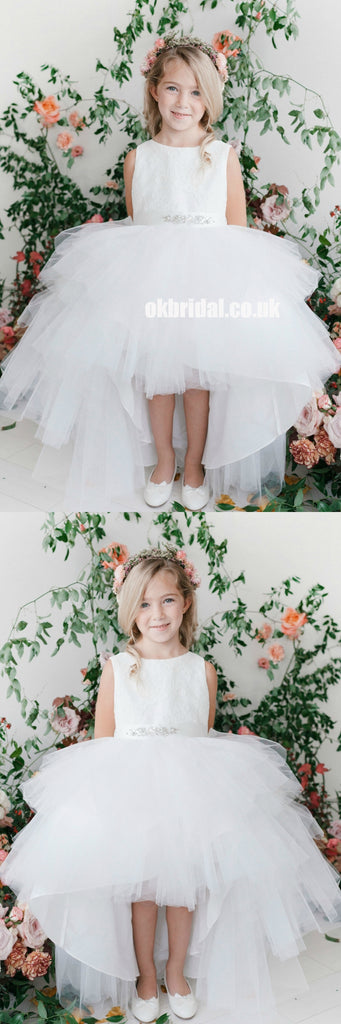 High-Low Lace Top Flower Girl Dresses, Tulle Lovely Little Girl Dresses, KX1142