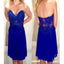 Royal blue strapless see through lace sexy simple cheap homecoming prom gown dress,BD00131