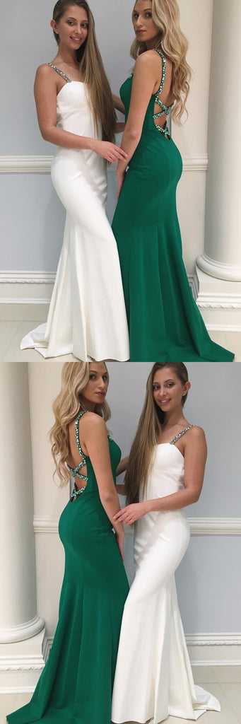 New Arrival Backless Prom Dress, Charming Beaded Mermaid Prom Dress, KX162