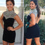 New Arrival black high neck vintage tight open back special formal homecoming prom dresses,BD00163