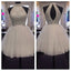 Halter Sexy Open back White homecoming prom dresses, CM0005