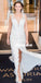 Round Neck Lace Mermaid Sexy Slit Backless Wedding Dresses, FC1709