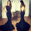 Sexy Open back Black Mermaid Evening Prom Dresses, Long Fish Tail Party Prom Dress, Custom Long Prom Dresses, Cheap Formal Prom Dresses, 17062