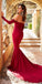 Sweetheart Off Shoulder Mermaid Long Sleeve Backless Sexy Jersey Prom Dress, FC1875
