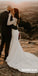 Simple Long Sleeve Backless Mermaid Beaded Wedding Dresses, FC1906