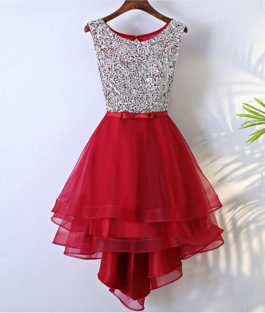 Most Popular Red Sequins Bling Elegant Freshman Homecoming prom dress,220004