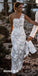Charming One Shoulder Backless Lace Mermaid Sleeveless Wedding Dresses, FC2066