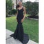 Charming Black Long Prom Dress, Sexy Mermaid Backless Jersey Prom Dress, KX209