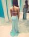 Most Popular Junior Backless Sexy Mermaid Blue Sweet Heart Long Prom Dress, WG209