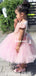 Cap Sleeve Beaded Tulle A-line Flower Girl Dress, FC2105