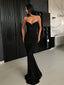 Sparkly Black Sequin Spaghetti Straps Mermaid Backless Prom Dresses, FC2123