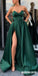 Sweetheart A-Line Satin Backless Slit Long Prom Dresses, FC2125