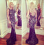 Women Sexy Mermaid Backless Black Lace Cheap Evening Long Prom Dresses, WG220