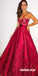Lace Sweetheart A-line Backless Satin Prom Dresses, FC2347