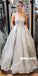 Silver A-line Sweetheart Ball Gown, Sparkly Backless Prom Dress with Pockets, FC2403