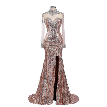 Long Prom Dresses, Sequin Prom Dresses, Mermaid Party Prom Dresses, Side Split Prom Dresses, Rhinestone Prom Dresses, Beading Prom Dresses Online, LB0248