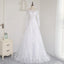 Lace Wedding Dress, Off Shoulder Long Sleeve Bridal Dress, Applique Sequin Wedding Dress, LB0283