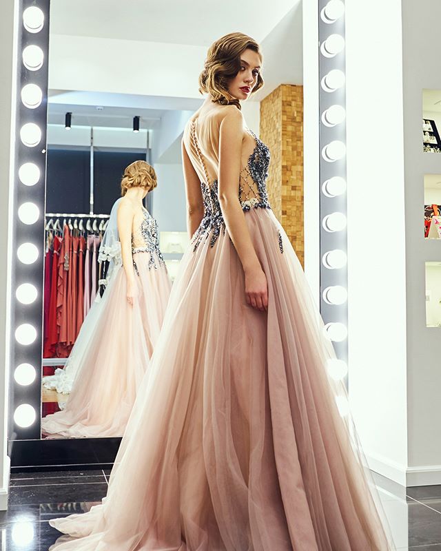 Sparkle Beaded Sleeveless Prom Dresses, Cheap Tulle A-Line Prom Dresses, KX838