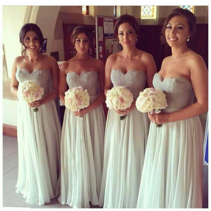Most Popular Sweetheart Lace Top Long Wedding Bridesmaid Dresses, WG362