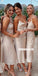 Sapghetti Straps Backless Silk Elastic Satin Tea-Length Bridesmaid Dress, FC3983