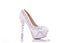 Fashion Handmade High Heels Round Toe Pearls Crystal Wedding Shoes, S0039