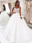 Gorgeous A-line Lace Top Sleeveless Tulle Long Wedding Dresses, FC4353