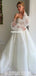 Charming A-line Tulle Backless Long Sleeves Sweetheart Lace Wedding Dresses, FC4455