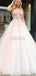 Charming A-line Tulle V-neck Lace Appliques Backless Beaded Prom Dress, FC4530