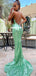 Sparkle Mermaid V-neck Sequin backless Long Prom Dresses, FC4545