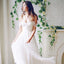 Chiffon A-Line Off-Shoulder Wedding Dress, Lace Backless Beach Wedding Dress, LB0457