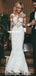 Gorgeous Lace Mermaid Long Sleeves Round Neck Wedding Dresses, FC4688