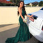 Green Charming Lace Beaded Backless Prom Dress, Mermaid V-Neck Prom Dress, KX471