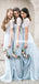 Honest A-line Chiffon 1/4 Sleeves Lace Long Bridesmaid Dress, FC4862