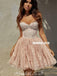 Stunning A-line Sweetheart Lace Backless Organza Homecoming Dress, FC5017