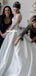 Stunning Satin A-line Long Sleeves Wedding Dresses, FC5030