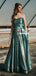 Simple Designed A-line Satin Backless Long Prom Dresses, FC5403