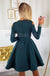 Elegant Long Sleeve Jersey Homecoming Dresses, A-Line Knee-Length Homecoming Dresses, KX57