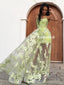 Honest A-line Lace Backless Tulle Floor-length Prom Dresses, FC5858