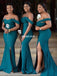 Stunning Mermaid Off Shoulder Sexy Slit Bridesmaid Dress, FC5884