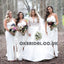Charming White Slit Bridesmaid Dress, Cheap Backless Mermaid Bridesmaid Dress, KX590