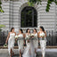 Charming White Slit Bridesmaid Dress, Cheap Backless Mermaid Bridesmaid Dress, KX590